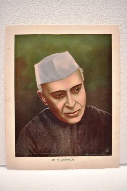Vintage Tyagmurti Jawaharlal Nehru Lithograph Print 1st Prime Minister