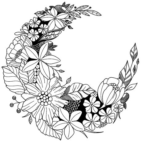 Flower Moon Coloring Page Moon Coloring Pages Colorin Vrogue Co