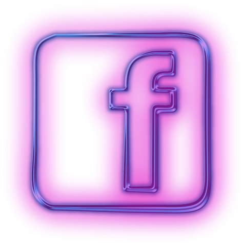 114107 Glowing Purple Neon Icon Social Media Logos Facebook Logo Square