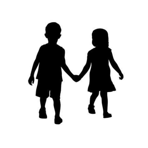Boy And Girl Holding Hands Silhouette Decal Childrens