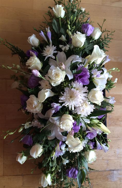 Purple And Cream Funeral Flowers Funeral Tributes Flowers