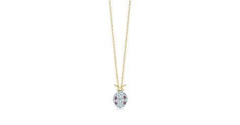Tiffany And Co Schlumberger® Ladybug Pendant With Diamonds And Garnets