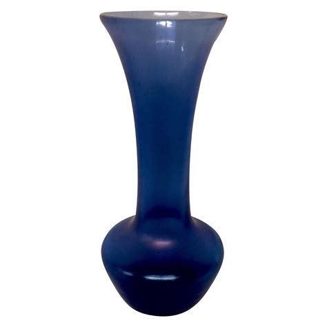 dark blue iridescent art deco glass vase chairish