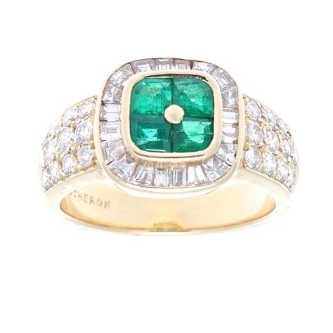 Boucheron Emerald Diamond Gold Ring At 1stdibs Boucheron Emerald Ring