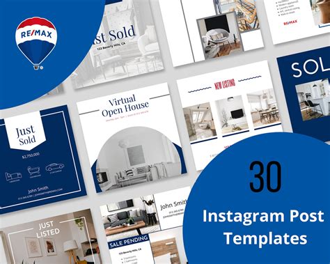 30 Remax Instagram Post Templates Real Estate Marketing Etsy