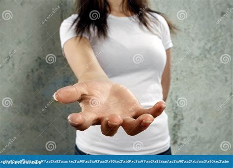 Female Hands Extended Close Up Stock Image Image Of Close
