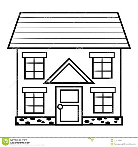 Click a picture below for the printable house coloring page Coloring book, House stock vector. Illustration of outline ...