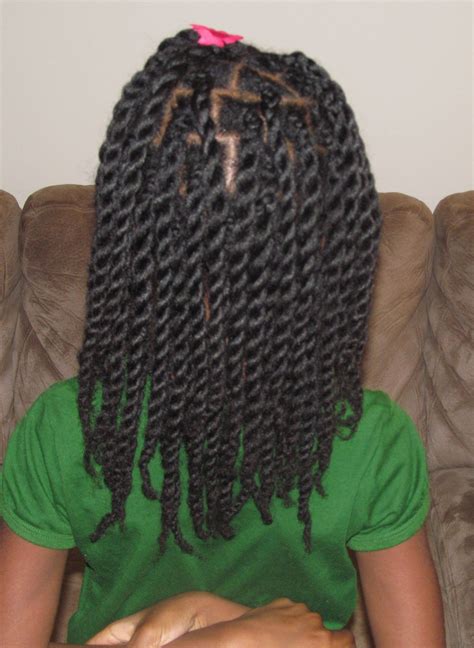 Hair Twistsrope Twists On Natural Hair Without Hair Bands Black