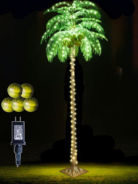 8ft Led Lighted Palm Tree With Coconuts Christmas Tree Outdoor Decor