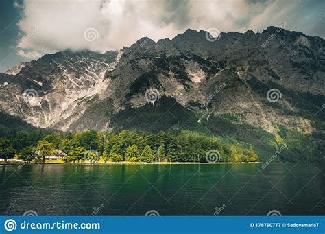 Cliffs And Turquoise Water Of King S Lake Koenigssee In Bavarian Alps