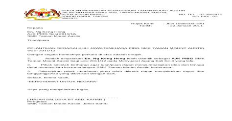 Surat Pelantikan Ajk Pibg 2011