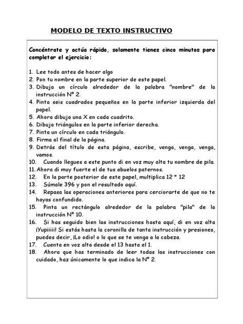 Modelo De Texto Instructivo