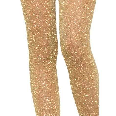 Leg Avenue Womens Lurex Sparkly Shiny Glitter Footed Tights 3 Pairs Gold