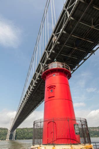 George Washington Bridge The Little Red Lighthouse 2012 Stock Photo
