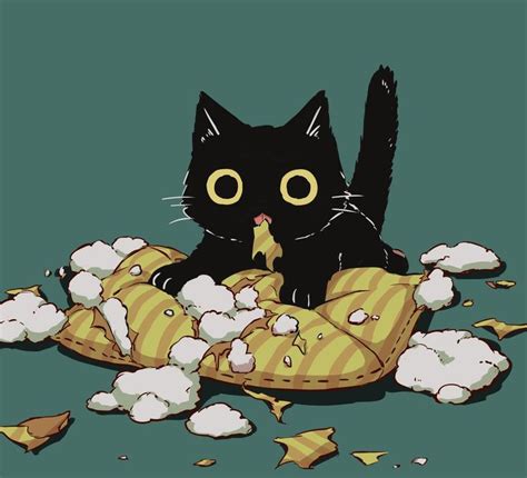 アボガド6 On Twitter Cute Art Cat Illustration Black Cat Art
