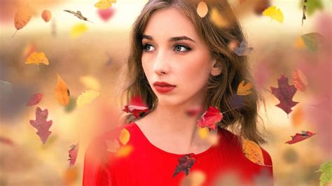 Autumn Beauty Autumn Girl Model Leaves Hd Wallpaper Pxfuel
