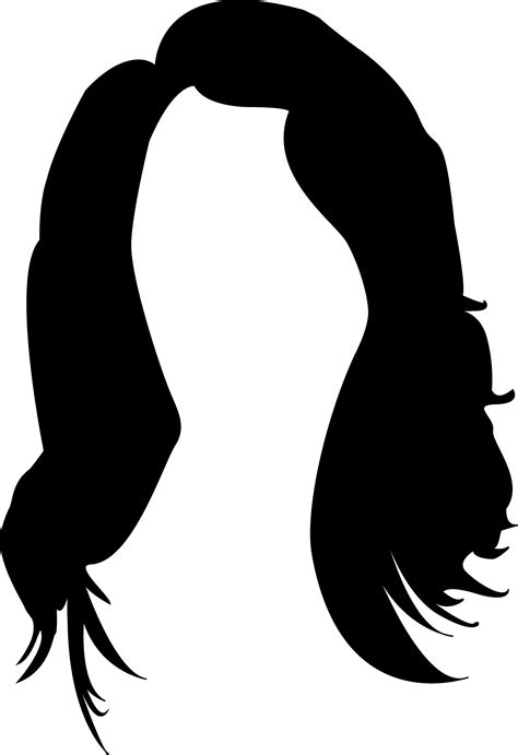 Long Hair Black Hair Outline Image Of Hair Clipart Full Size