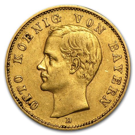 Bavarian Mint 1895 1913 Germany Gold 20 Mark Bavaria Otto Avg Circ