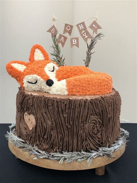 Fox Baby Shower Cake Animal Cakes Animal Party Cake Fox Cake