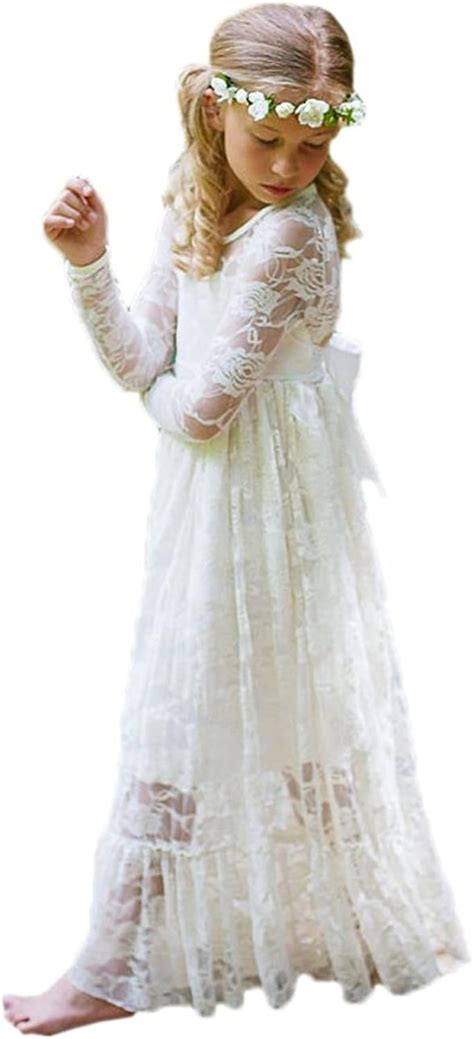 Abaowedding Fancy Ivory White Lace Flower Girl Dress Ubuy India