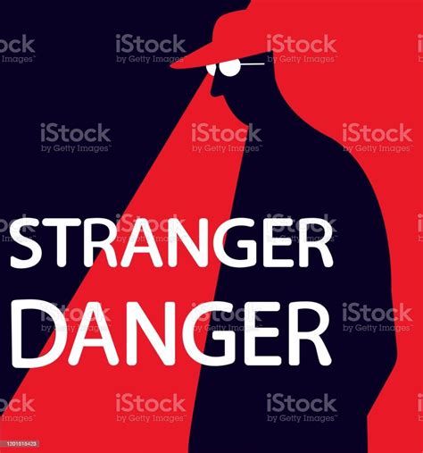 Simple Flat Vector Illustration Of Stranger Danger Warning Sign Online