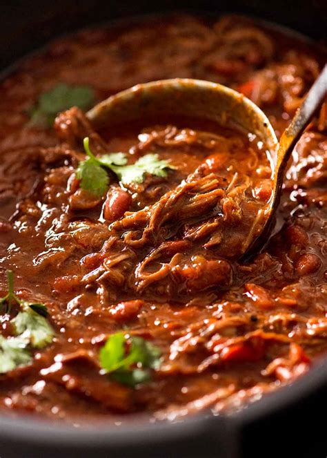 Slow Cooker Shredded Beef Chili Recipetin Eats