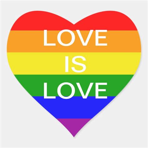 Love Is Love Rainbow Flag Heart Sticker Au