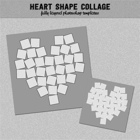 Heart Shape Photo Collage Template Photo Storyboard Etsy