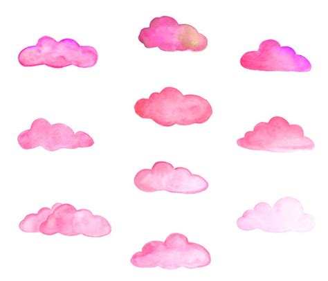 Watercolor Clouds Clipart Pink Clouds Clipart Clouds Etsy