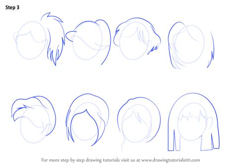 How To Draw Anime Hair Female Hair Step By Step