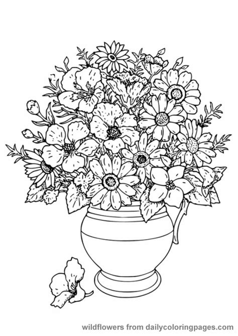Advanced Flower Coloring Pages Flower Coloring Page