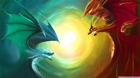 Maybe you would like to learn more about one of these? Fire Dragon Vs Water Dragon Ultra HD Desktop Background ...