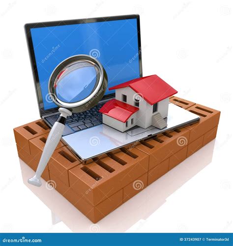 Searching for Real Estate Online Stock Illustration - Illustration of