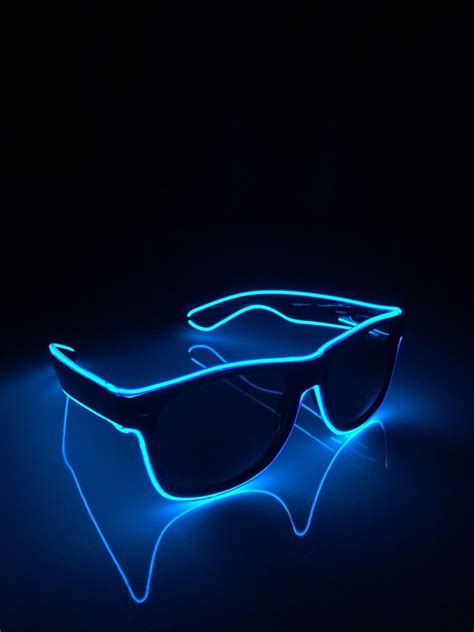 blue neon sunglasses stag do party cool funky shades led light up edm glasses ebay