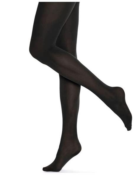Hue Synthetic Opaque Tights In Black Lyst
