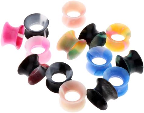 Dailymall Pairs Mixed Color Silicone Tunnels Ear Gauges Tunnels Plugs