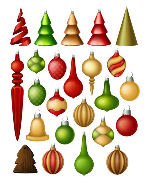 Christmas Ornaments Clipart Christmas Decoration Clip Art Etsy