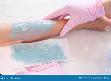 Waxing Salon Or Spa Hair Removal Using Wax Stock Image Image Of