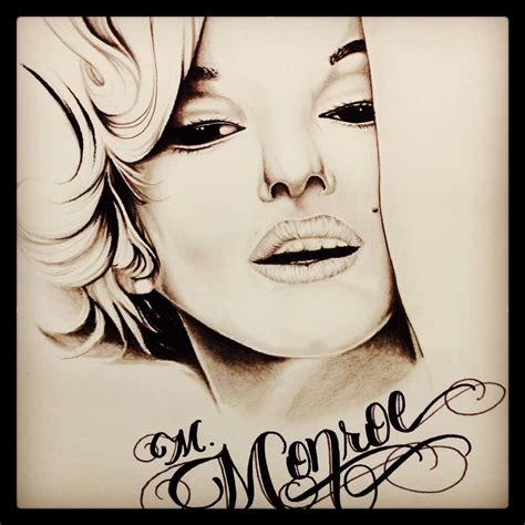 Marilyn Monroe Smoking Sketch Portrait Charcoal Graphite