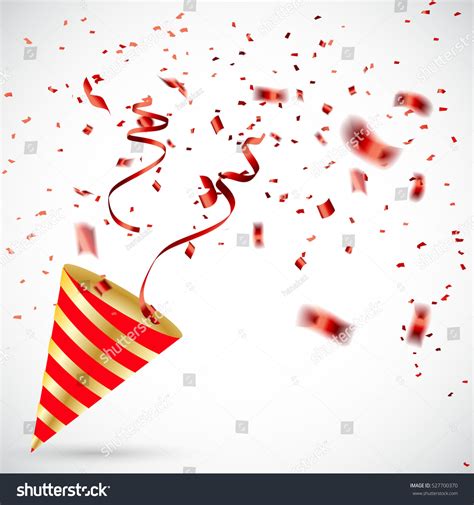 Exploding Party Popper Confetti Streamer On Stock Vector Royalty Free