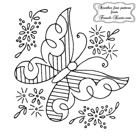 Susan on an elephant in the circus embroidery design. Butterfly Embroidery Patterns - French Knots