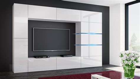 Zudem erhält ihr wohnraum durch das einheitliche design eine elegante und moderne note. KAUFEXPERT - Wohnwand Shadow Weiß Hochglanz/Weiß 285 cm Mediawand Anbauwand Medienwand Design ...