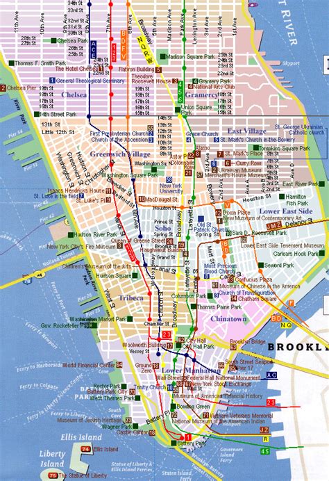 Streets Of New York City Attractions And Map