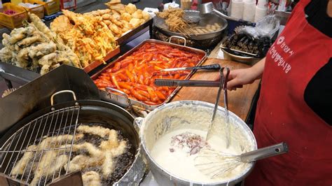 왕튀김집 떡볶이 분식맛집 안양중앙시장 Popular Snacks In The Korean Market Korean