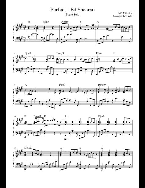 Stream songs including barcelona, i was made for loving you (feat. Perfect - Ed Sheeran sheet music for Piano download free ...