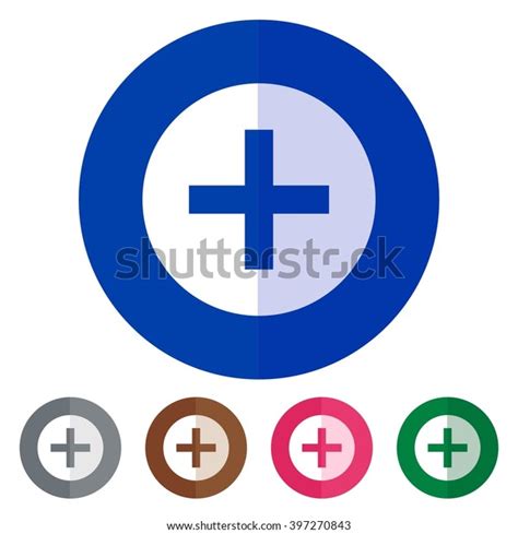 Icons Addition Button Webmobileplacard Business Stock Vector Royalty
