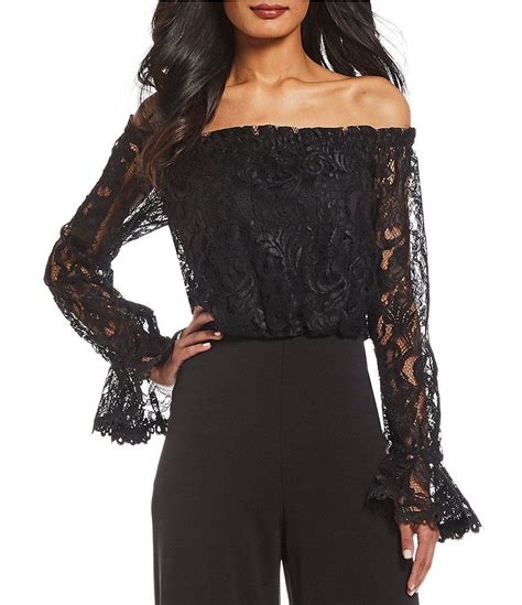 adrianna papell off the shoulder lace bodice jumpsuit dillard s stylish outfits lace bodice
