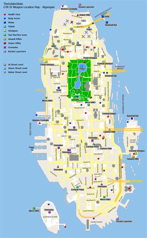 Grand Theft Auto Iv Weapon Location Map Algonquin Map