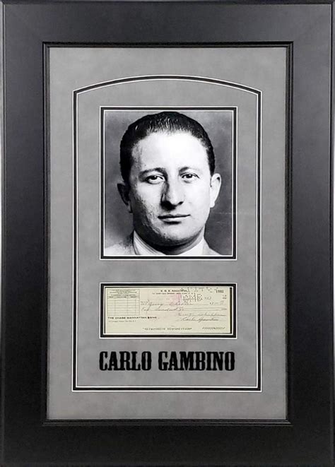 Carlo Gambino Autographed Check Framed With Mugshot Psa At Amazons