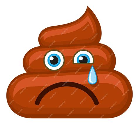 Emoji De Cocô Chorando Símbolo De Tristeza Pilha Deprimida De Cocô